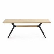 LAFORMA Ametist matbord, rektangulärt - vitkalkad ekfaner och svart stål