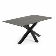 KAVE HOME Argo matbord, rektangulärt - Iron Moss keramik och svart stål 180x100)