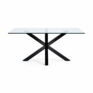 LAFORMA Argo matbord, rektangulärt - klarglas och svart stål