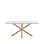 KAVE HOME Argo matbord, rektangulärt - vit Kalos keramik och stål med träeffekt (160x90)