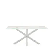 KAVE HOME Argo matbord, rektangulärt - vit Kalos keramik och vitt stål (160x90)