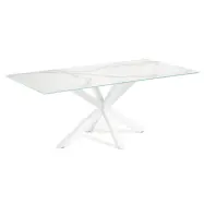 KAVE HOME Argo matbord, rektangulärt - vit Kalos keramik och vitt stål (200x100)