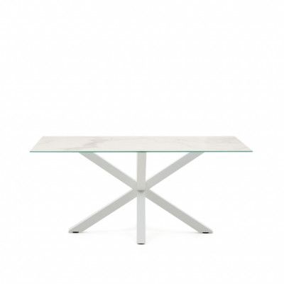 KAVE HOME Argo matbord, rektangulärt - vit Kalos keramik och vitt stål (160x90)