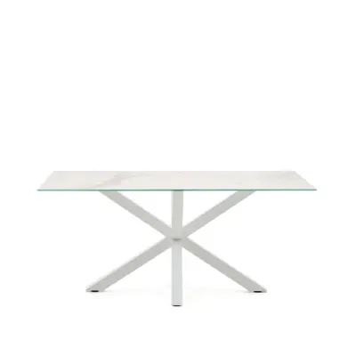 KAVE HOME Argo matbord, rektangulärt - vit Kalos keramik och vitt stål (160x90)