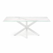 LAFORMA Argo matbord, rektangulärt - vitt porslin och vitt stål