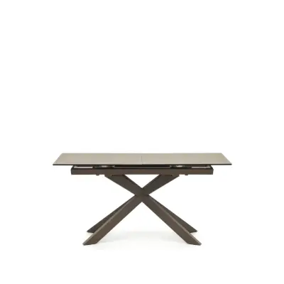 KAVE HOME Atminda matbord, med utdrag - brunt porslin och stål (160(210)x90)