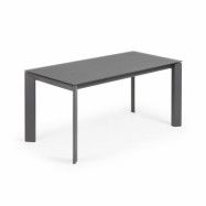 LAFORMA Axis matbord, med fjärilsbordsskiva - grått glas och mörkgrått stål