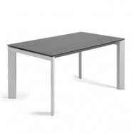 LAFORMA Axis matbord, med fjärilsbordsskiva - grått porslin och grått stål