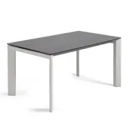 KAVE HOME Axis matbord, med fjärilsbordsskiva - grått porslin och grått stål (160(220)x90)