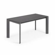 LAFORMA Axis matbord, med fjärilsbordsskiva - grått porslin och mörkgrått stål