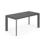 KAVE HOME Axis matbord, med fjärilsbordsskiva - grått porslin och mörkgrått stål (160(220)x90)