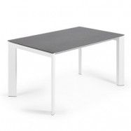 LAFORMA Axis matbord, med fjärilsbordsskiva - grått porslin och vitt stål