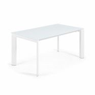 LAFORMA Axis matbord, med fjärilsbordsskiva - vitt glas och vitt stål