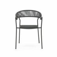 LAFORMA Futadera trädgårdsstol, med armstöd - grå syntetisk rotting och grått stål