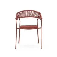 KAVE HOME Futadera trädgårdsstol, med armstöd - terrakotta syntetisk rotting och terrakotta stål