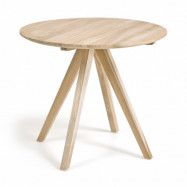 KAVE HOME Maial matbord, runt - naturlig teak Ø90)