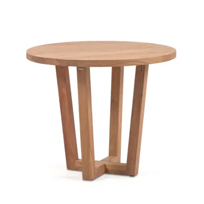 KAVE HOME Nahla Matbord, Runt - Naturligt Akaciaträ (Ø 90 cm)