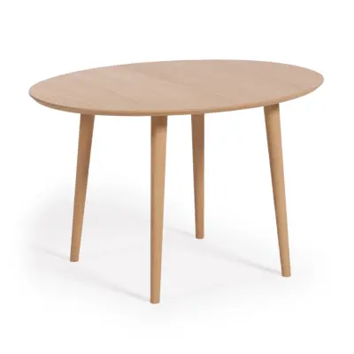 KAVE HOME Oakland matbord, med 2 iläggsskivor - naturlig ekfanér och natur gummiträ (120(200)x90)