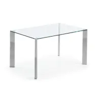 LAFORMA Spot matbord, rektangul&auml;rt - klarglas och kromst&aring;l