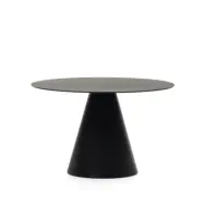 KAVE HOME Wilshire matbord, runt - mattsvart glas och metall (Ø120)