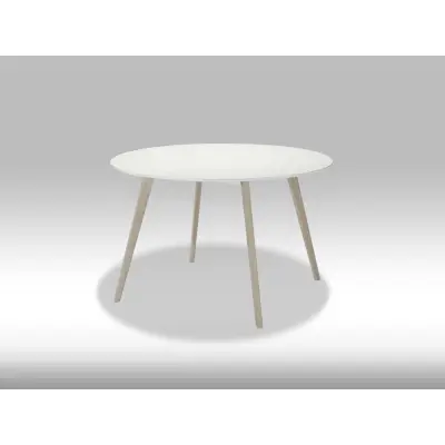 Life Matbord - Matt Vitt Trä med Ekben, Runt