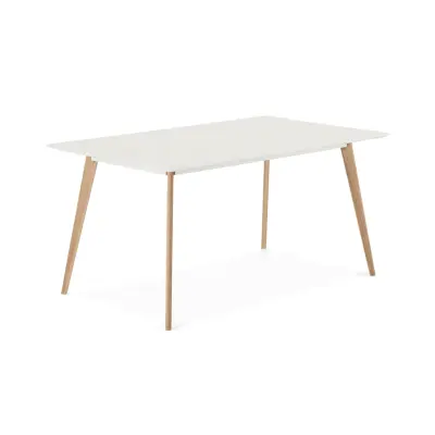Life Rektangulärt Matbord - Vit, Naturlig Ek
