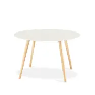 Life Runt Matbord - Vit, Naturlig Ek