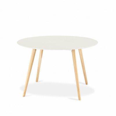 Life Runt Matbord - Vit, Naturlig Ek