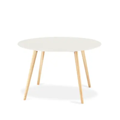 Life Runt Matbord - Vit, Naturlig Ek