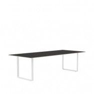 Muuto 70/70 matbord 255x108 cm Black linoleum-Plywood-White