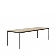 Muuto Base matbord oak, svart stativ, plywoodkant, 250x90 cm