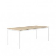 Muuto Base matbord oak, vitt stativ, plywoodkant, 190x85cm