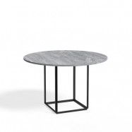 New Works Florence matbord runt grey ruivina marble, ø120 cm, svart stativ