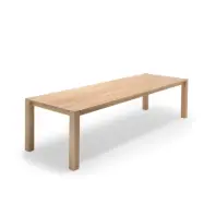 NocNoi Aakj&aelig;r Matbord - Massiv Vildek, med Fyrkantiga Ben, med Utdrag