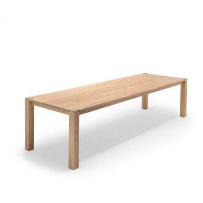 NocNoi Aakjær Matbord - Massiv Vildek, med Fyrkantiga Ben, med Utdrag