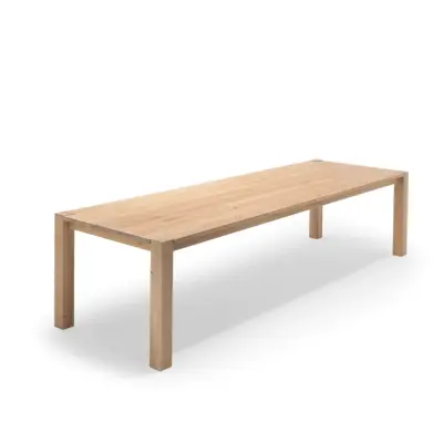 NocNoi Aakjær Matbord - Massiv Vildek, med Fyrkantiga Ben, med Utdrag