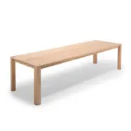 NocNoi Aakj&aelig;r Matbord - Massiv Vildek, Rundade Ben, med Utdragsfunktion