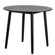 NORDLYS Traditionell matbord, runt - svart furu (Ø90)