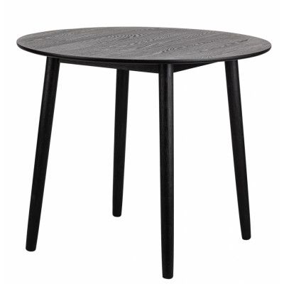 NORDLYS Traditionell matbord, runt - svart furu (Ø90)