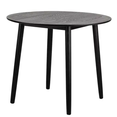 NORDLYS Traditionell matbord, runt - svart furu (Ø90)