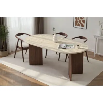 NORDVÄRK Sablin Travertin, Milano matbord i valnöt