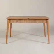 NORDVÄRK Vina matbord, m. 1 extra tallrik - naturlig melamin och bok (130(165)x80)