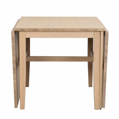 ROWICO Brockton Matbord, med 2 Förlängningsskivor - Vitpigmenterad Ekfanér och Ek