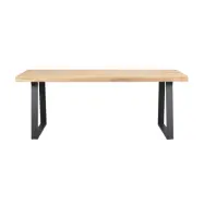 ROWICO Brooklyn Matbord - Naturlig Ek och Svart Metall (170 x 95 cm)