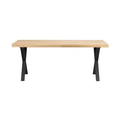ROWICO Brooklyn Matbord - Naturlig Ek och Svart Metall (170 x 95 cm)