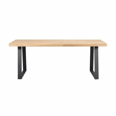 ROWICO Brooklyn Matbord - Naturlig Ek och Svart Metall (170 x 95 cm)