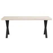 ROWICO Brooklyn Matbord - Vitpigmenterat Trä och Svart Metall (170 x 95 cm)