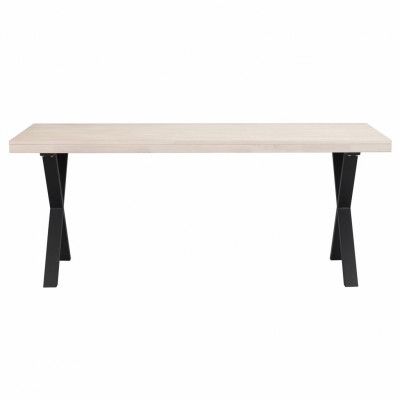 ROWICO Brooklyn Matbord - Vitpigmenterat Trä och Svart Metall (170 x 95 cm)