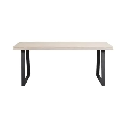ROWICO Brooklyn Matbord - Vitpigmenterat Trä och Svart Metall (170 x 95 cm)
