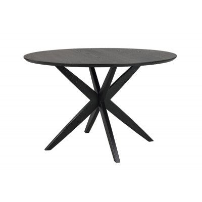 ROWICO Calverton matbord, runt - svart ekfanér och ek (Ø120)